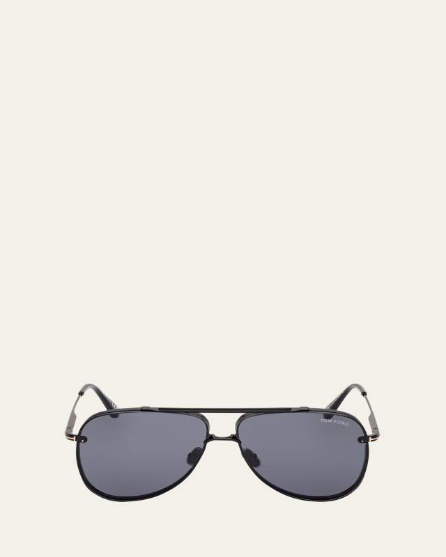 Leon Metal & Acetate Aviator Sunglasses
